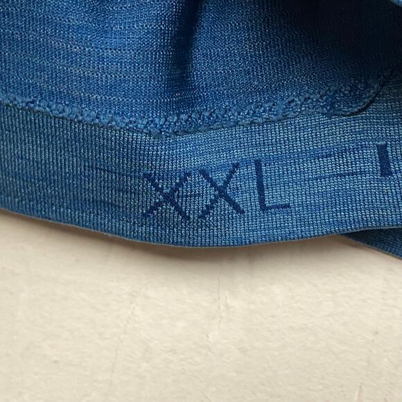 Lululemon Metal Vent Tech Polo Performance Stretch Shirt Men  XXL Blue Active - Picture 8 of 8